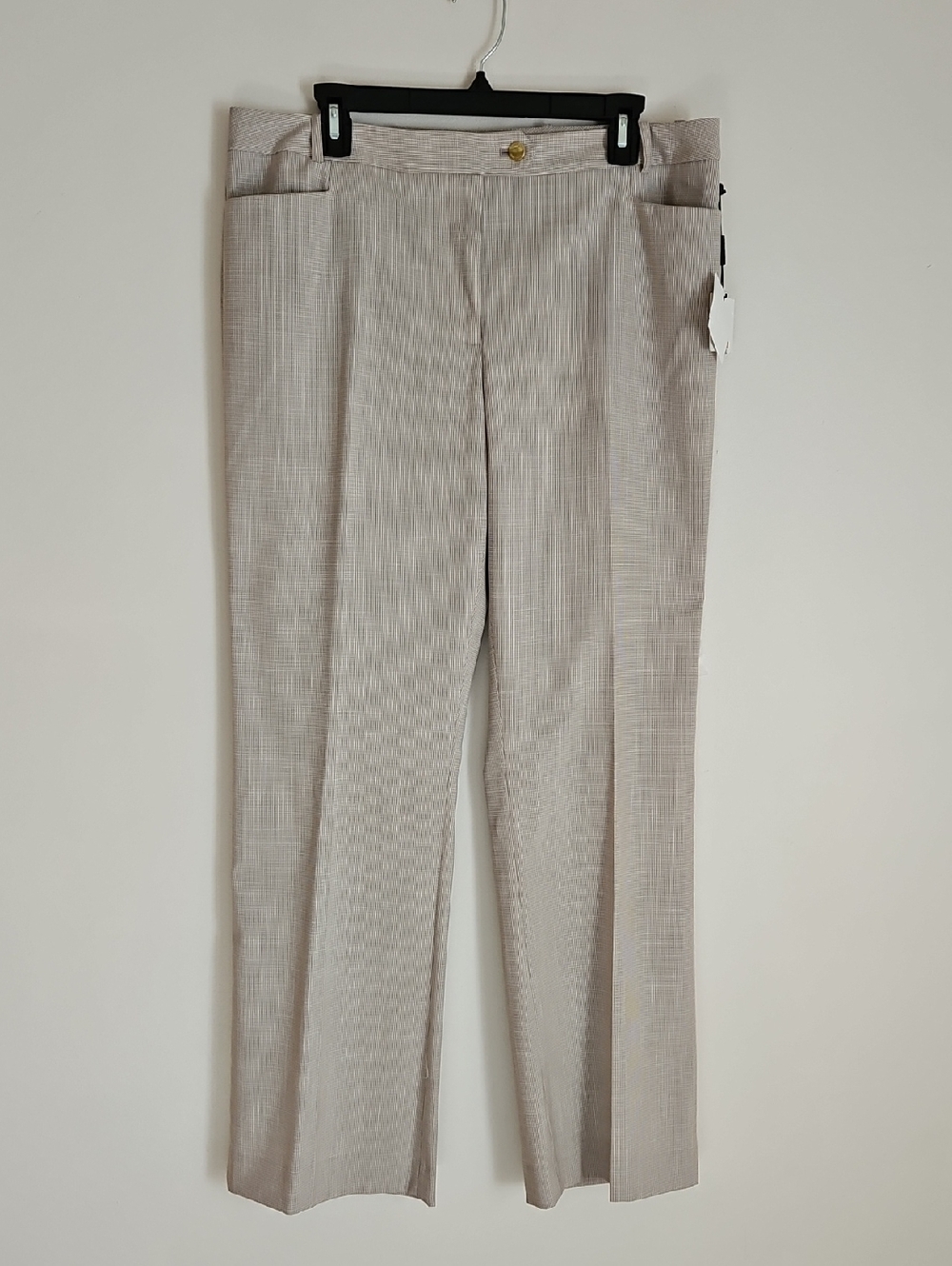 Calvin Klein Modern Fit Micro Houndstooth Straight Leg SZ 12 Career Pant NEW